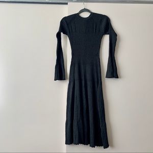 Sweater dress with flute sleeves
